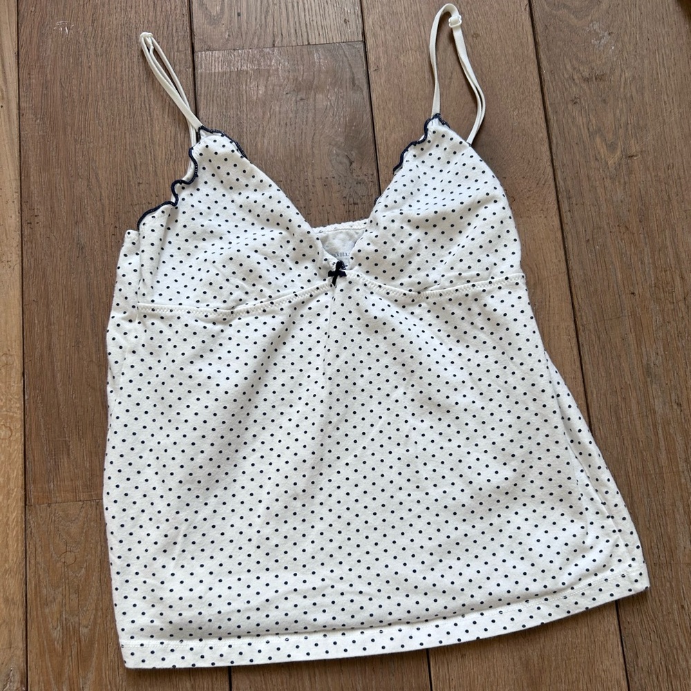 Brandy Melville Black and White Polka Dot Camisole